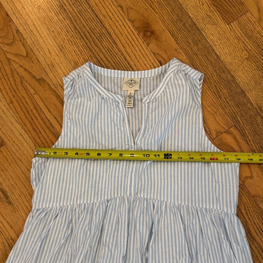 St. John's Bay Women’s Blue & White Striped Midi Cotton Spring Dress Size: Med - Picture 7 of 9